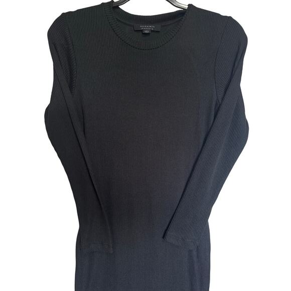 ALLSAINTS Molly Ribbed Open Back Long Sleeve Midi Dress Size 6 - Picture 4 of 13